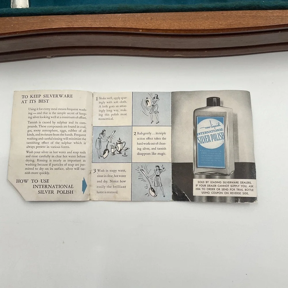 Vintage WM Rogers & Son Flatware RARE Gardenia Silverplate 52 Pc Art Deco Floral